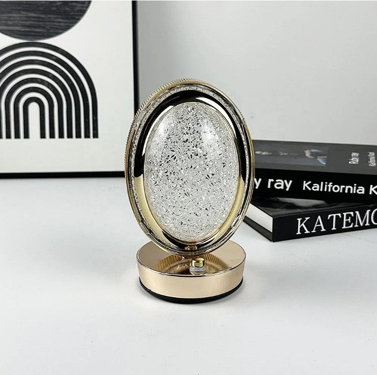 Crystal Rechargeable Table Desk Lamp - Oval