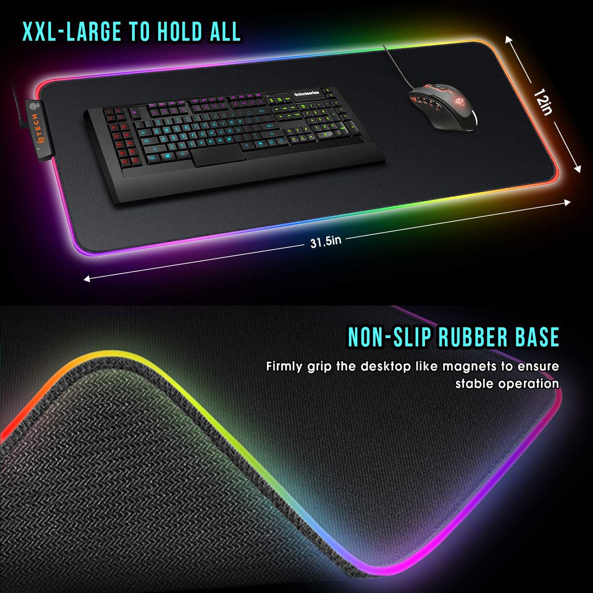 RGB LED Colour Changing XXL Gaming Mouse Pad