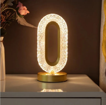 Crystal Rechargeable Table Desk Lamp - O Shape