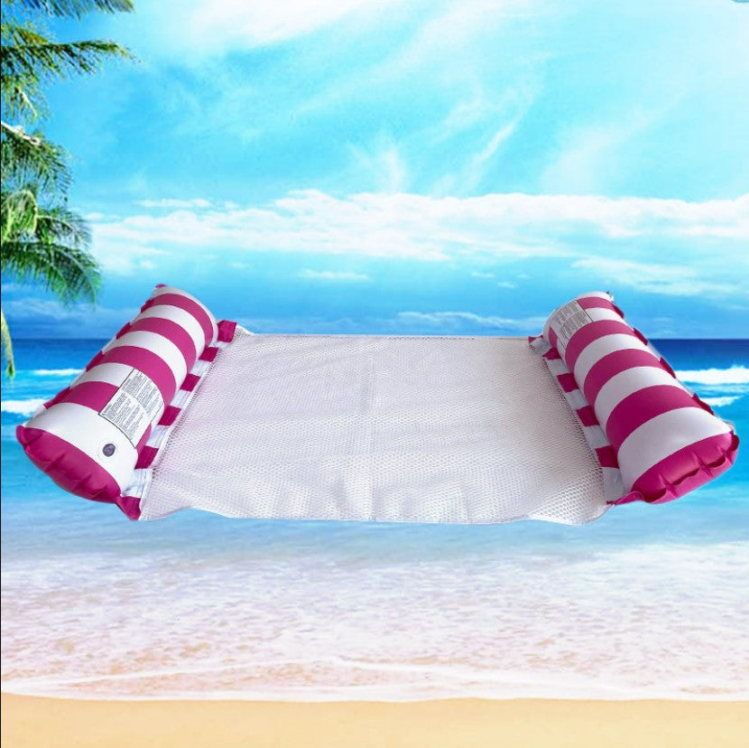 Adult Inflatable Floating Hammock Net Cloth Lounge Chair - Rose