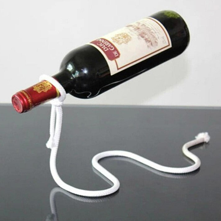 Multifunctional Metal One Bottle Wine Display Racks Stand Holder - Rope Design